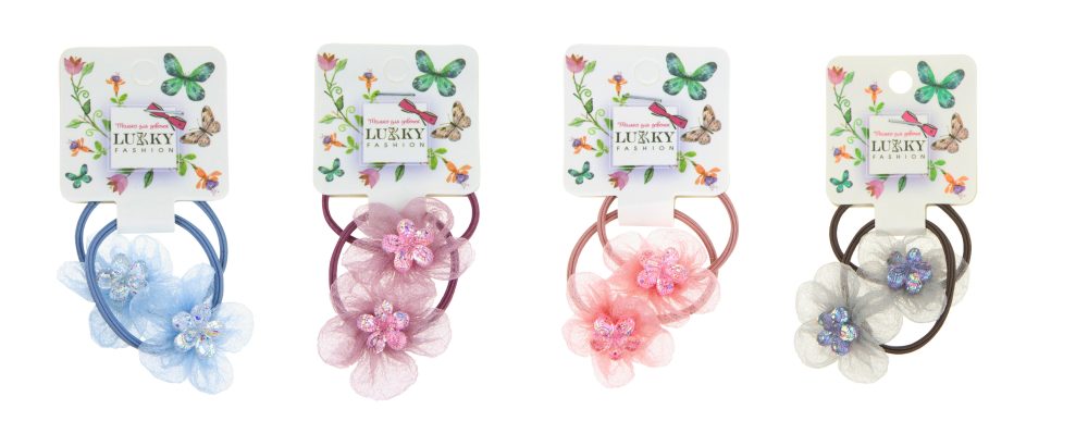 Lukky Fashion резинки для волос цветок с блестками, 2шт			