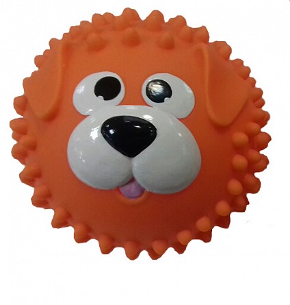 Мяч массажный Собачка оранжевая 8,5 см