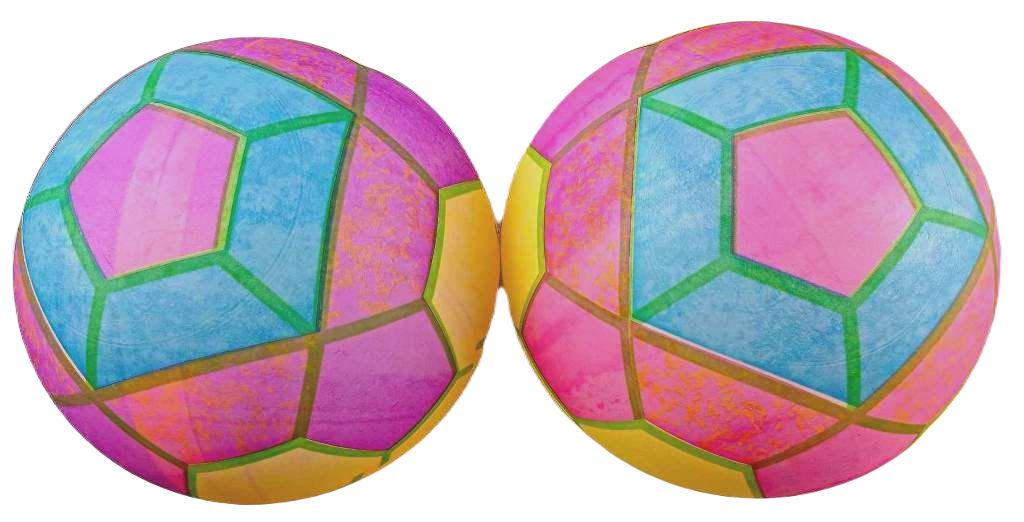 Мяч надувной неон Трапеции, 2 вида, в сетке