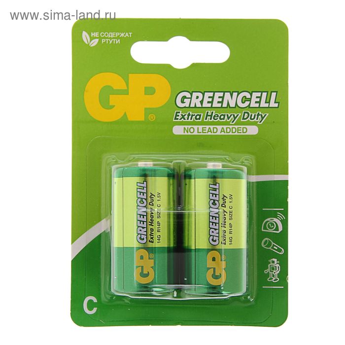 Батарейка солевая GP R14-2BL (2 шт)