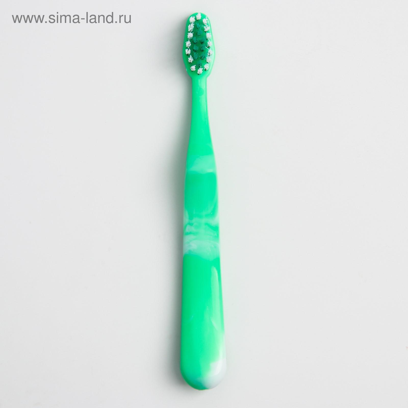 Зубная щётка детская, от 18 мес., цвет зелёный