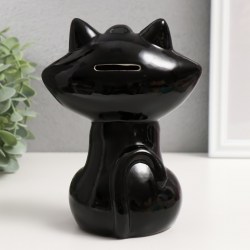 Копилка статуэтка Черный котик 17 см
