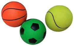 1toy набор мячей, резиновые, 5,5 см 3 шт в ассорт., в сетке