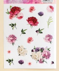 Наклейки бумажные Цветы, 11 × 16 см