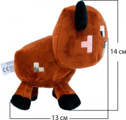 Мягкая игрушка плюшевый теленок из Майнкрафт 14 см