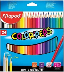 Карандаши цветные "Color'peps", треугольные, 24 цвета 