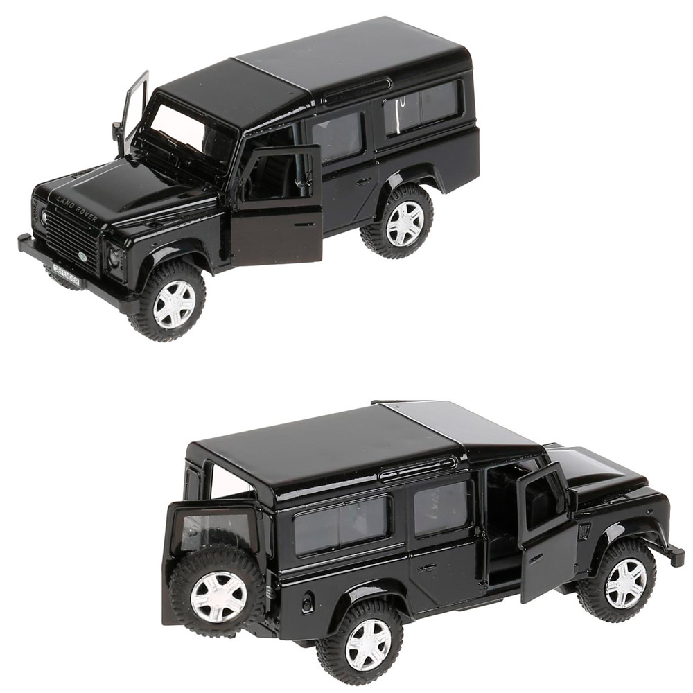 Машина металлическая Land Rover Defender, 12 см, открываются двери,  инерционная, черная