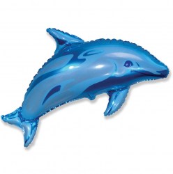 Шар фольгированный 30" «Дельфин», цвет голубой