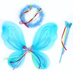 Карнавальный набор Фея бабочка 4 предмета: юбка, крылья, жезл, нимб