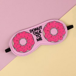 Маска для сна Пончики 19,5 × 8,5 см, резинка одинарная, цвет розовый