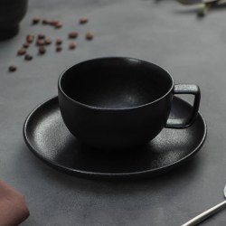 Чайная пара фарфоровая Carbon, 2 предмета: чашка 250 мл, блюдце d=16 см чёрный 9395353