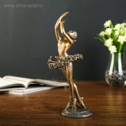 Фигурка полистоун «Балерина, руки к небу» под бронзу 24.5×8×8 см
