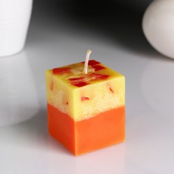 Свеча- куб Лимон- Апельсин ароматическая, 5×6 см