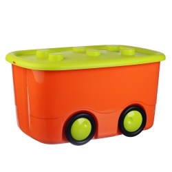 Ящик для игрушек на колесах Babyton Моби М 47л Оранжевый 60 см
