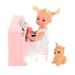 Кукла малышка "Милена с собачкой" с пианино, звук, с аксессуарами  