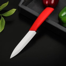 Нож керамический Симпл, лезвие 12,5 см, ручка soft touch, цвет красный