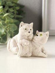 Статуэкта "Пара кошечек" 9х7х5 см серо-коричневый