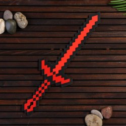 Набор деревянного оружия майнкрафт красное 5 шт (меч, кирка, топор)