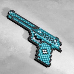Пиксельный алмазный пистолет Майнкрафт дерево 22 см 9762235