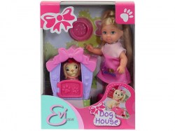 Кукла Еви с собачкой в домике 12см	