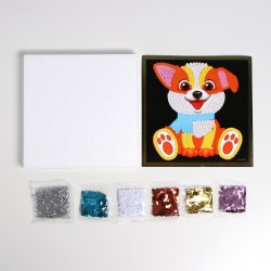 Аппликация пайетками для детей Собачка набор для творчества