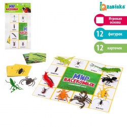 Набор фигурок животных с обучающими карточками Мир насекомых