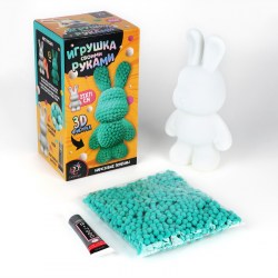 Игрушка помпонами Зайка цвет мятный