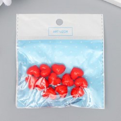 Набор бусин для творчества пластик Алые сердца 16 гр 1,5х1,5 см