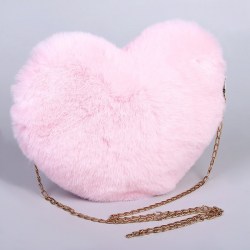 Сумка из плюша мягкая Сердце 25х20х3 см, цвет розовый