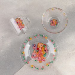 Набор посуды детский Барби, 3 предмета