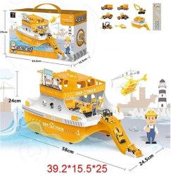 Набор 'Автотрек' CONSTRUCTION.SHIP оранжевый в коробке