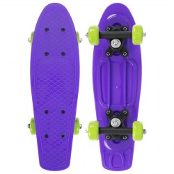 Пенниборд скейтборд 42 х 12 см, колёса PVC 50 мм, пластиковая подвеска, цвет фиолетовый