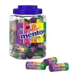 Жевательная конфета Mentos мини радуга, банка 10 г