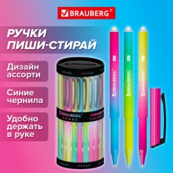 Ручка стираемая гелевая BRAUBERG "Grade", СИНЯЯ, soft-touch, узел 0,7 мм, линия письма 0,5 мм