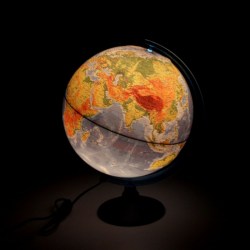Интерактивный глобус физико-политический рельефный, диаметр 320 мм с подсветкой, с очками