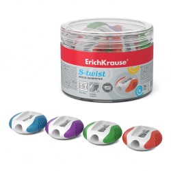 ErichKrause® Пластиковая точилка "S-Twist" цвет корпуса в ассорт. (поштучно)