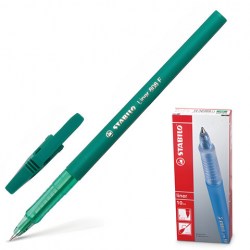 Ручка шариковая STABILO Liner, ЗЕЛЕНАЯ, корпус зеленый, узел 0,7мм, линия письма 0,38мм