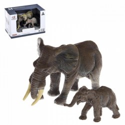 Набор животных "Носорог и слон", 2 фигурки, МИКС