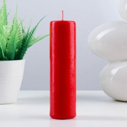 Свеча - цилиндр, 4×15 см, 23 ч, малиновая