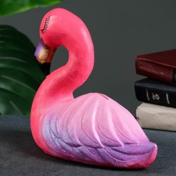 Копилка Фламинго большой розовый с фиолетовым, 24см