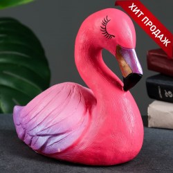 Копилка Фламинго большой розовый с фиолетовым, 24см
