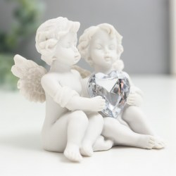 Статуэтка фигурка Ангелочки с хрустальным сердцем 8 см