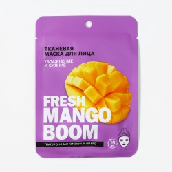 Маска для лица тканевая с гиалуроновой кислотой Fresh mango boom, увлажнение и сияние, PICO MICO