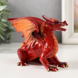 Сувенир статуэтка новогодняя Красный дракон 13см