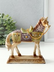 Фигурка полистоун Конь императора стразы, 16.5×7×16.3 см, МИКС