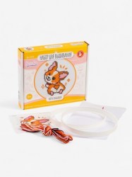 Вышивка крестиком на пяльцах Корги-улыбашка, 15 см, набор для творчества