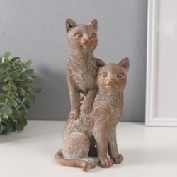 Фигурка полистоун Две кошечки, беж, 11.5×10.8×22.5 см