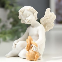 Статуэтка пасхальная Ангелочек с кроликом 7 см