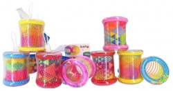 Пружинка (слинг) 7,5см 'Ромбики' с погремушкой в сетке