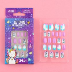 Детские накладные ногти Единорожек 24 шт